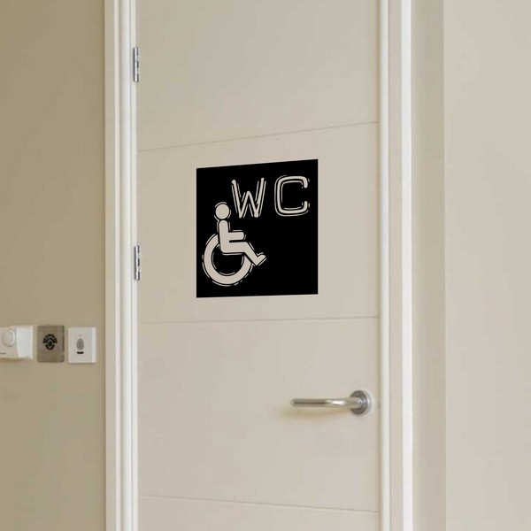 Voorbeeld van de muur stickers: WC Dymo Invalides